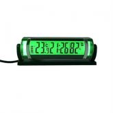 Relógio carro com higrômetro termômetro Verde backlit